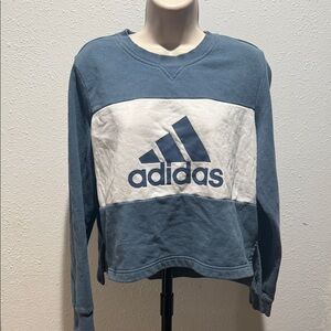 Adidas Two-Tone Blue and White Crewneck